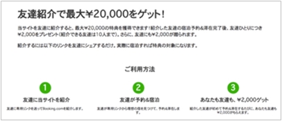 Booking.com友達紹介キャンペーン
